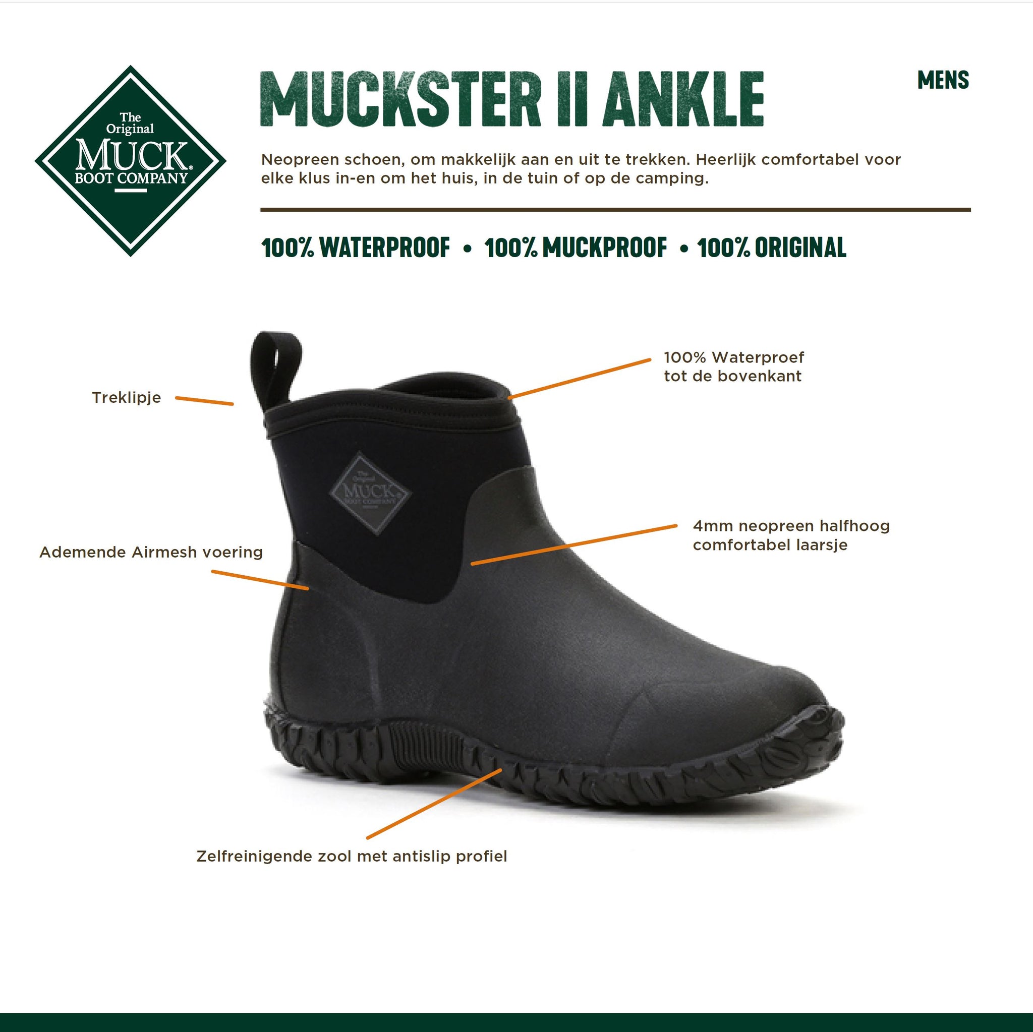 Muckboot Muckster II Low Heren Mosgroen - Jacht en Outdoor